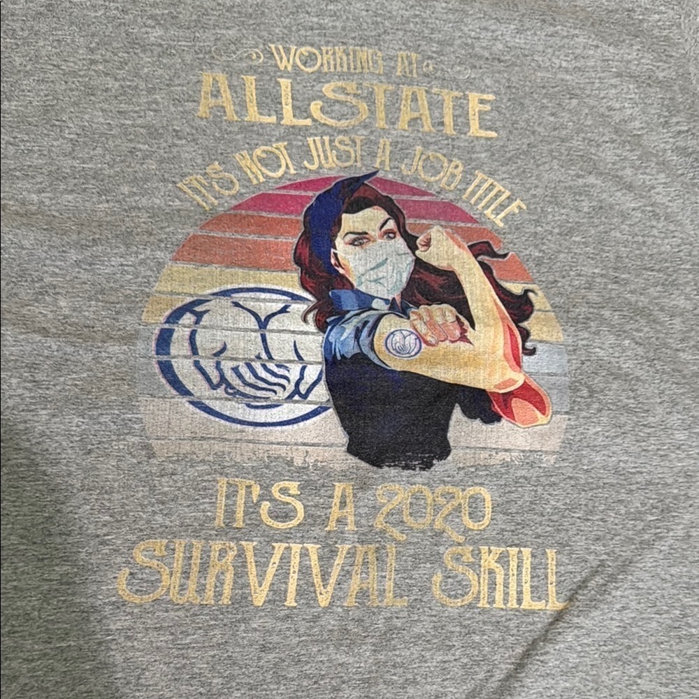 ALLSTATE Puny 2020 Graphic Art Print in Gray and Gold
